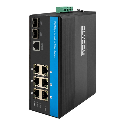 8 Portos Gigabit Switch L2 Gerenciado Vitesse Chipset Din Switch de rede com 2SFP+6RJ45