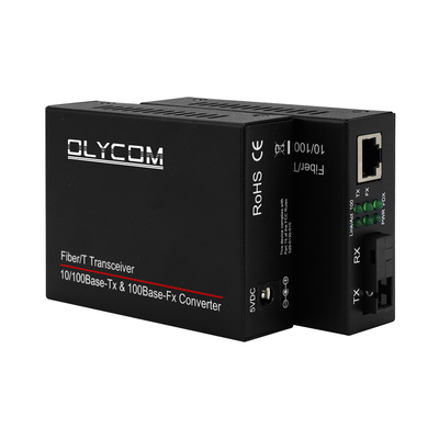 Fast Ethernet Fiber Optic Ethernet Converter 10/100M Transceptor bidirecional de modo único SC para RJ45 20 km