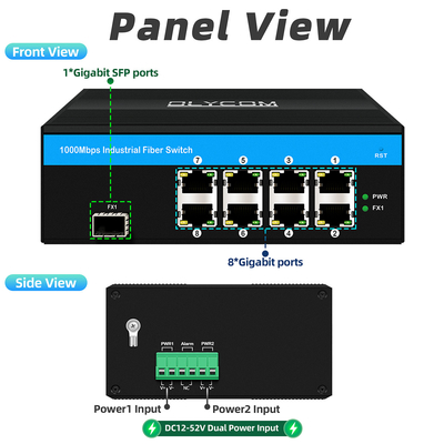 8 portas Gigabit Switch Industrial Ethernet Switch IP40 OEM Fábrica