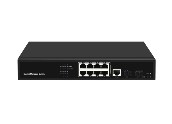 Switch Ethernet de Mesa Gerenciado L2 Gigabit de Fibra Óptica de 8 Portas