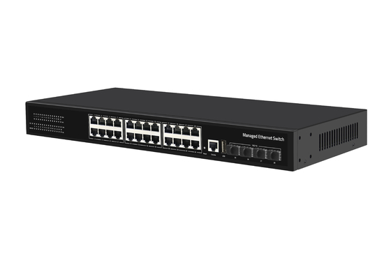 Preço de fábrica Switch 10G 24 Port Ethernet Fiber Switch Desktop L3 Switch de rede gerenciado AC100-240V 1U Rack