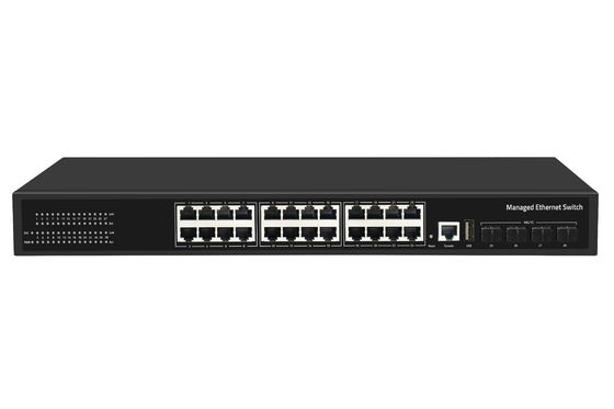 Preço de fábrica Switch 10G 24 Port Ethernet Fiber Switch Desktop L3 Switch de rede gerenciado AC100-240V 1U Rack