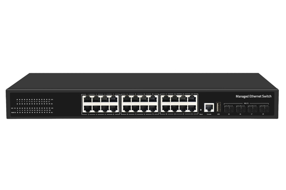Preço de fábrica Switch 10G 24 Port Ethernet Fiber Switch Desktop L3 Switch de rede gerenciado AC100-240V 1U Rack