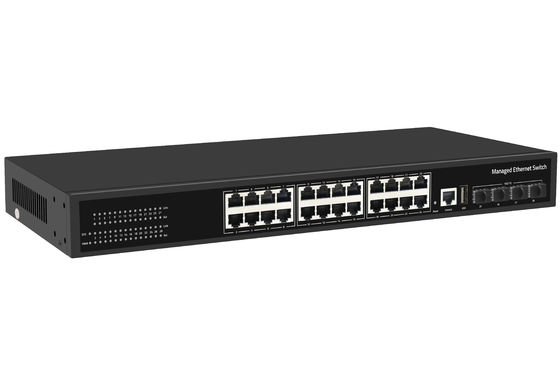 Preço de fábrica Switch 10G 24 Port Ethernet Fiber Switch Desktop L3 Switch de rede gerenciado AC100-240V 1U Rack