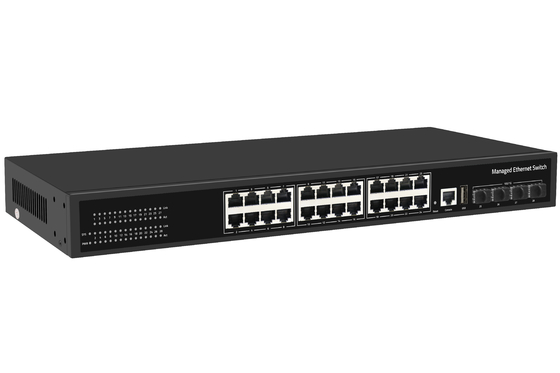 Preço de fábrica Switch 10G 24 Port Ethernet Fiber Switch Desktop L3 Switch de rede gerenciado AC100-240V 1U Rack