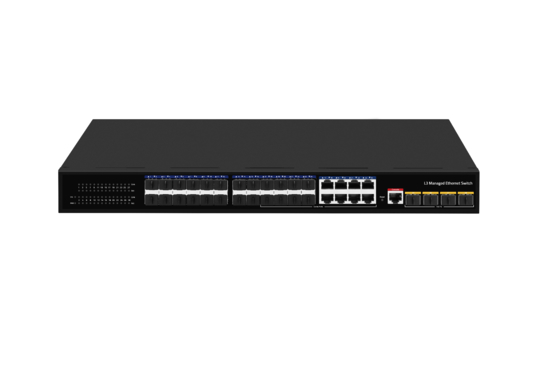 Switch Ethernet Desktop 10G L3 Gerenciado Switch de Fibra Óptica 24*1.25G Portas RJ45 + 4*10G Portas SFP+ Fibra