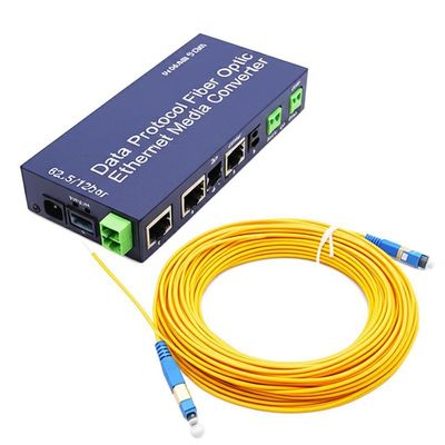 Conversor de mídia Ethernet de fibra óptica com protocolo de dados RS485 e fibra óptica de 500m 62.5/125um