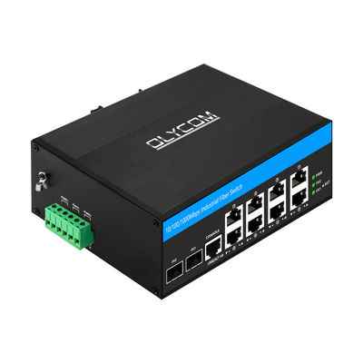 Switch PoE Industrial Gerenciado de 8 Portas Gigabit SFP Fibra 240W PoE Ativo DC48V Trilho DIN
