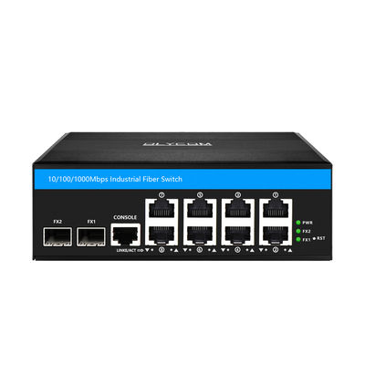 Switch PoE Industrial Gerenciado de 8 Portas Gigabit SFP Fibra 240W PoE Ativo DC48V Trilho DIN