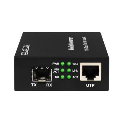 10G SFP + Conversor de Fibra de Mídia Não Gerenciado com DIP Switch Conversor de Fibra Óptica para Data Center e Backbone LAN