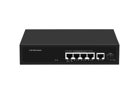 Switch PoE 2.5G de 4 portas com Uplink SFP 10G Ethernet Multi-Gigabit Entrada AC Sem Ventoinha