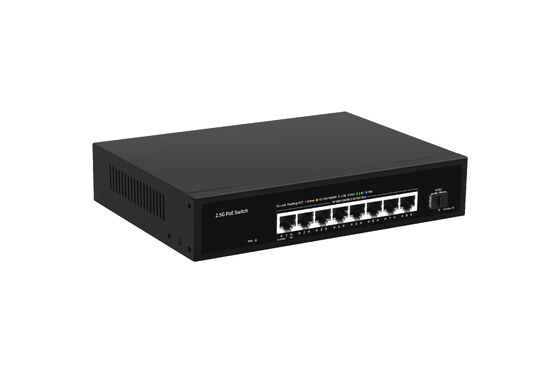 Switch PoE de 8 portas 2.5G com uplink SFP de 10G, orçamento de 100W, não gerenciado, alimentado por 220V