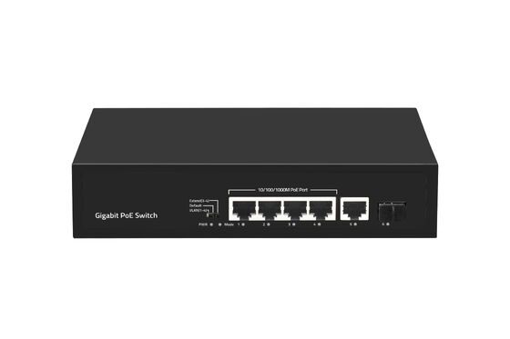 Gigabit 4 Port PoE Switch 65W switch de rede de fibra para empresas