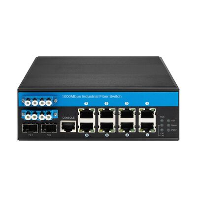 8 Port Ruggedized Optical Bypass Managed Switch Gigabit Ethernet com PoE 240W Budget CE
