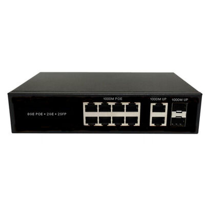 Switch PoE de Fibra Óptica de 8 Portas Gigabit SFP/RJ45 Uplinks AC220V 120W/150W Orçamento Sem Ventoinha