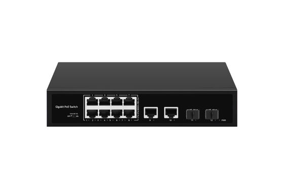 Switch PoE Gigabit de 8 portas 120W com Watchdog PoE para Rede de Fibra Óptica Empresarial