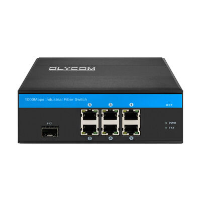 Switch Ethernet Gigabit Industrial de 6 Portas Fibra Óptica Não Gerenciado Design Robusto Sem Ventoinha CE