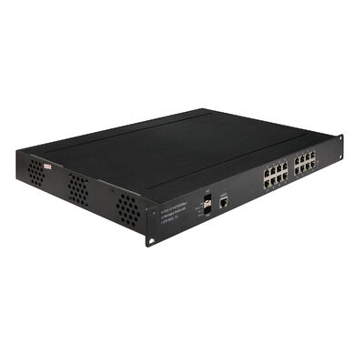 Switch PoE Gerenciado 16 Portas 1G 2.5G Montado em Rack Uplinks SFP Sem Ventoinha Alimentado por CA