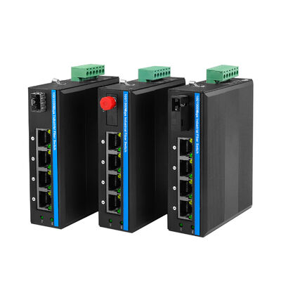 5 Port Fast Network DIN PoE Switch PoE Af/At 120W Budget DC48V Input CE Certificado pela FCC