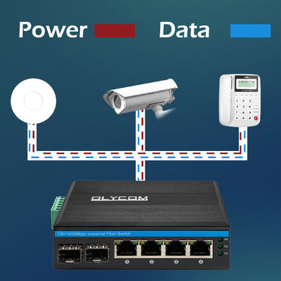 Switch PoE Industrial de 4 Portas Fast Ethernet 10/100Mbps Não Gerenciado Montado em Trilho DIN Sem Ventoinha