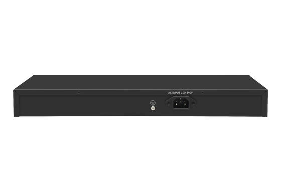 Switch PoE Gigabit de 24 Portas Tipo 1U Não Gerenciado Ethernet 1G Orçamento de 300W Sem Ventoinha