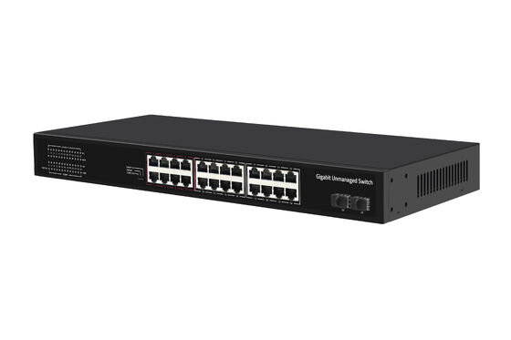 24 Port Gigabit Fiber Network Switch Gerenciável Smart VLAN & Modo Extensão Alimentado por AC