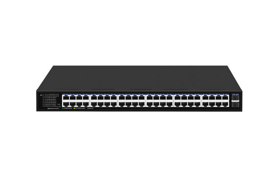 Switch Ethernet Gigabit de 48 portas com uplinks de fibra SFP, não gerenciado, montável em rack, entrada 220V, certificado CE