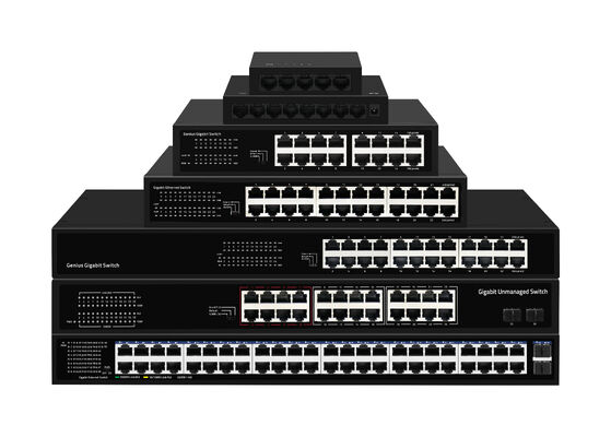 24 Portos PoE Switch 2.5G Fibra Gigabit Ethernet 300W Orçamento 15.4W/30W CE não gerenciado