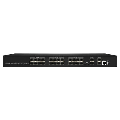 28-Port 10G SFP+ Managed Fiber Switch L2/L3 Aggregation Switch com SNMP VLAN QoS para Data Center ISP Network