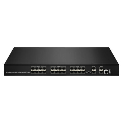 28-Port 10G SFP+ Managed Fiber Switch L2/L3 Aggregation Switch com SNMP VLAN QoS para Data Center ISP Network
