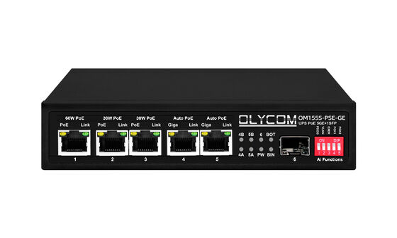 Gigabit PoE Switch MPPT Controlador de carga solar SFP Fibra óptica DC12V/DC24V/DC48V Entrada
