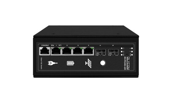 Switch PoE solar gerenciado industrial 4GE + 2SFP 120W PoE MPPT energia fora da rede para CFTV e rede sem fio