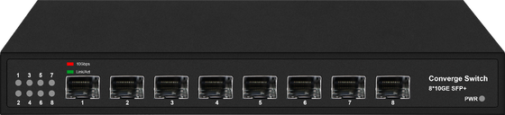 Switch Ethernet de fibra 10G SFP+ completo de 8 portas 1G 2.5G compatível com CE sem ventilador não gerenciado FCC