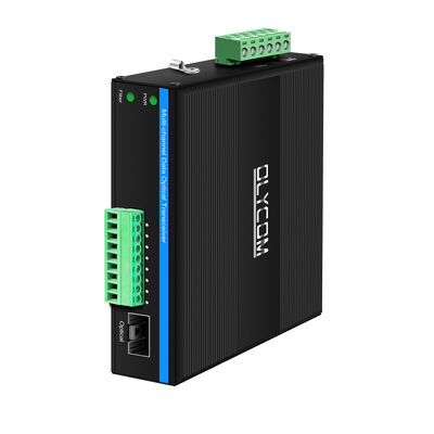 4 Port Contact Closure Transceiver de fibra óptica Bidi Transporte para monitorização industrial CE