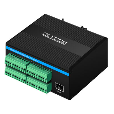Conversor de fibra óptica de contacto seco de 16 canais DIN-RAIL bidirecional para alarme industrial