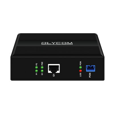 Industrial Gigabit EPON GPON com 30W PoE Single Port DIN Rail para rede óptica passiva