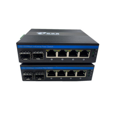 6 Portos Industrial Ethernet Switch Gigabit Network 100/1000M Fibra SFP Chip Realtek não gerenciado