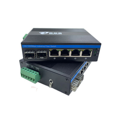 6 Portos Industrial Ethernet Switch Gigabit Network 100/1000M Fibra SFP Chip Realtek não gerenciado