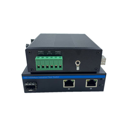 Interruptor de rede de grau industrial 10/100m 1 Sfp 2 Rj45 Interruptor de rede não gerenciado IP40 DC 9-36V