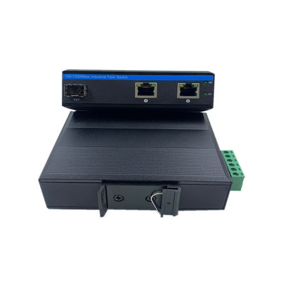 Interruptor de rede de grau industrial 10/100m 1 Sfp 2 Rj45 Interruptor de rede não gerenciado IP40 DC 9-36V
