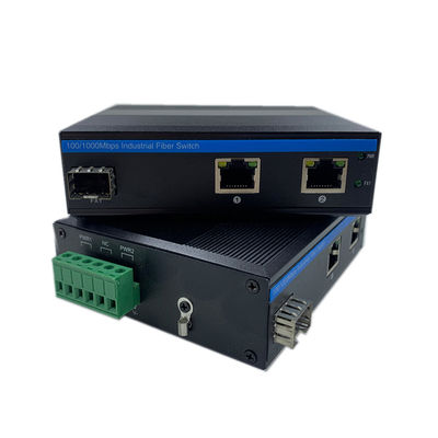 Interruptor de rede industrial Gigabit Fibra Din Rail 6KV Surge IP40 Sem ventilador Não gerenciado
