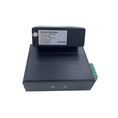 6 portas Gigabit Industrial Fiber Switch 100M / 1G Rede óptica não gerenciada FCC CE sem ventilador