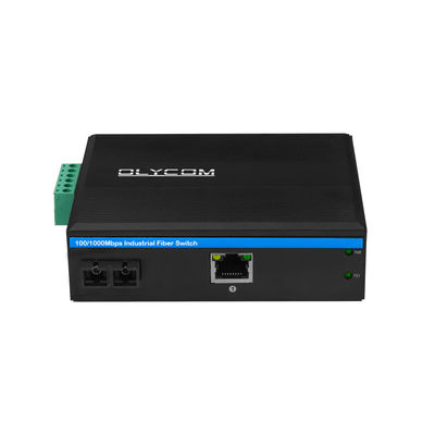 60KM Industrial PoE Media Converter Gigabit Ethernet SC Fibra Duplex não gerenciada Mini Size