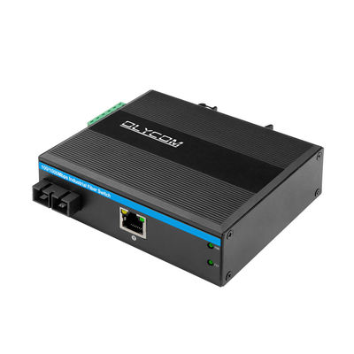 60KM Industrial PoE Media Converter Gigabit Ethernet SC Fibra Duplex não gerenciada Mini Size