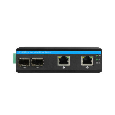 CE 10/100Mbps Comutador de rede industrial 2 porta SFP e 2 porta Ethernet não gerenciada