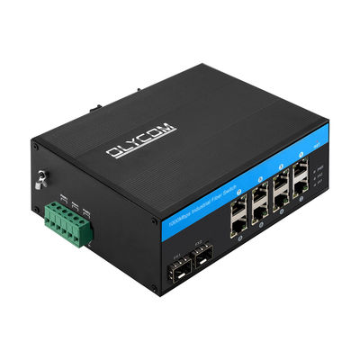 10 Port Gigabit Industrial Network Switch SFP Fiber Uplink Din Rail Não gerenciado