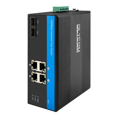 OEM Din Mount Ethernet Industrial Network Switch Two 1000M Fiber Port Industrial Fiber Switch (em inglês)