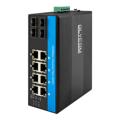 Comutador de rede à prova d'água de 8 portas Gigabit Comutador Ethernet robusto com 4 portas de fibra
