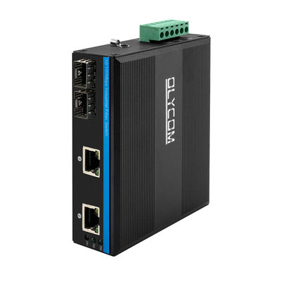CE 10/100Mbps Comutador de rede industrial 2 porta SFP e 2 porta Ethernet não gerenciada