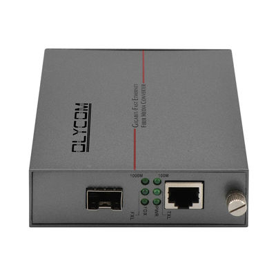 Conversor de mídia de Ethernet de fibra óptica não gerenciada de Gigabit SFP Slot DC5V montado em rack